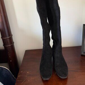 Black Suede Over the Knee Boots Size 7.5